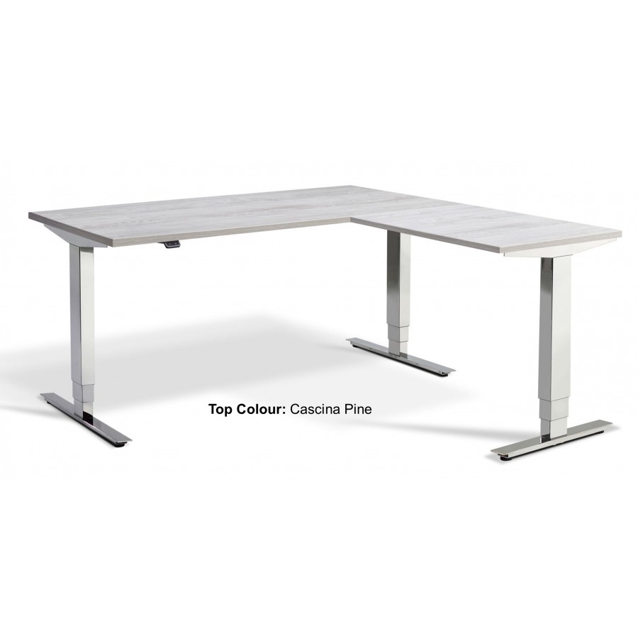 Cromo Corner Triple Motor Chrome Height Adjustable Desk